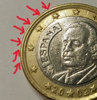 1 Euro Münze Fehlprägung Doppelrand Spanien 2002 Brandenburg - Zossen Vorschau