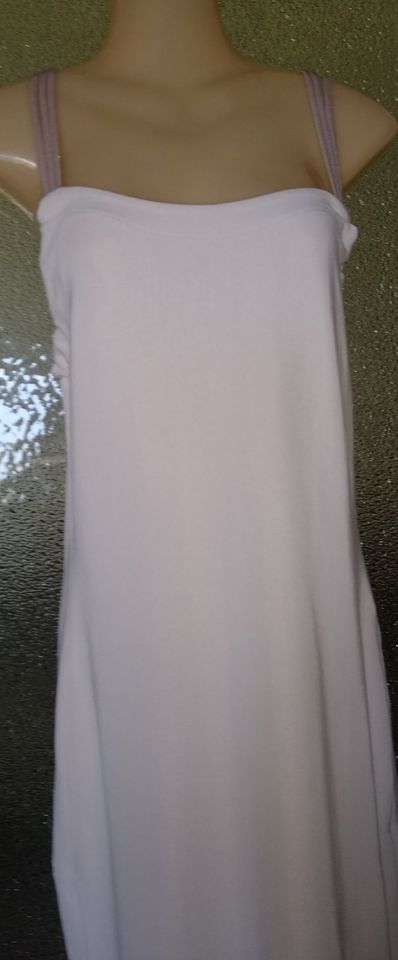 Langes Stretch Kleid Abendkleid Hauskleid 119 cm L Weiß Größe M in Viersen