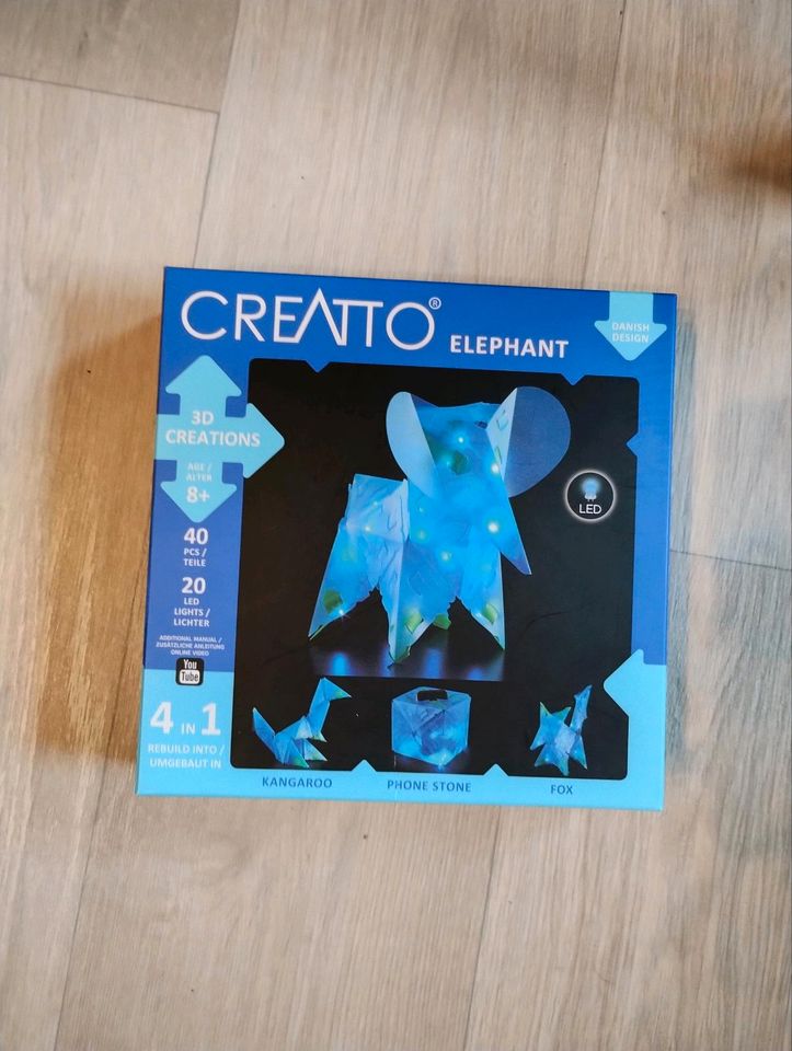 Creatto 3d Elefant Würfel Led Licht Basteln Kinder Geschenk kreat in Bad Iburg