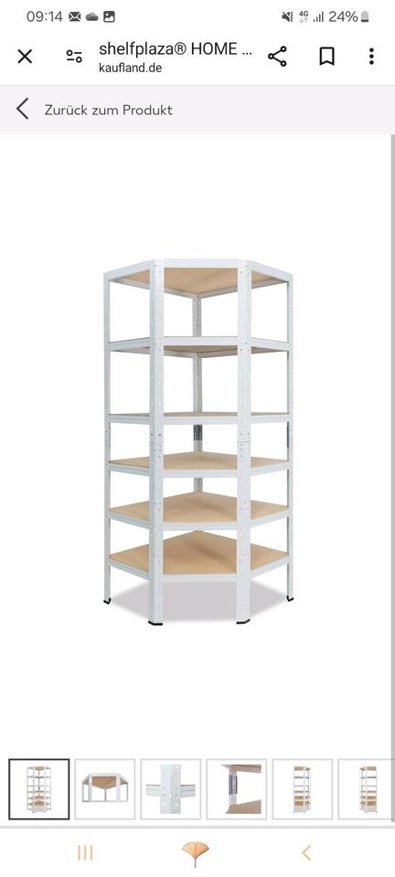 shelfplaza® HOME 200x90x60cm Eckregal Schwerlast weiß Metall NEU in Berlin