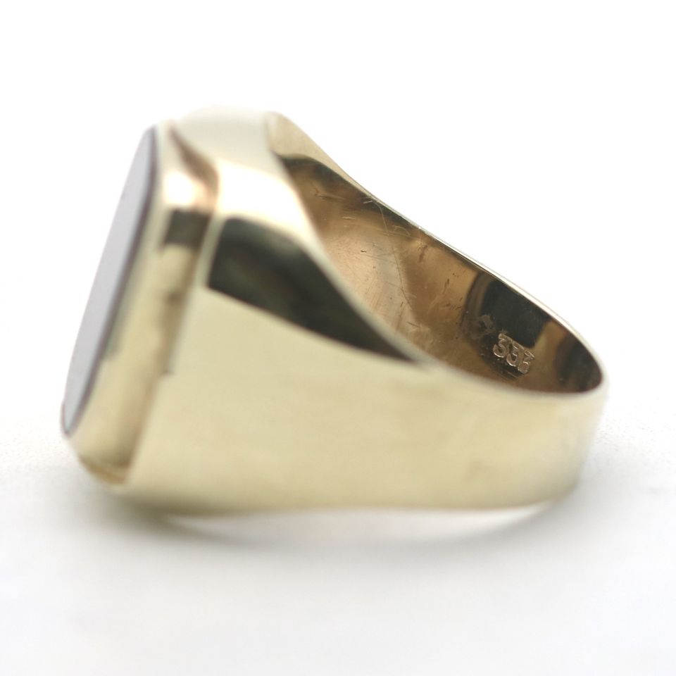 Onyx Siegel Gold Ring 333 8 Kt Gelbgold Edelstein juweliero.de in Köln