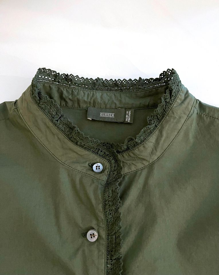 Closed Tunika Bluse Olive-Grün Baumwolle 34 XS Cotton Top Green in Hamburg