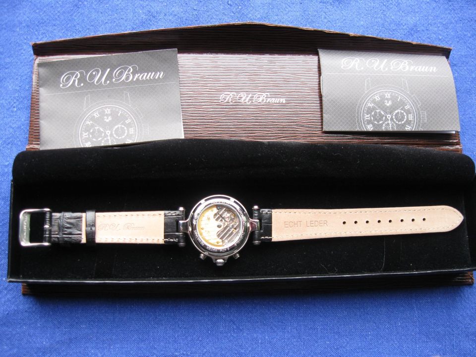 Armbanduhr, R.u.Braun, Automatikuhr, ungetragen RUB D 05-001 in Stemwede