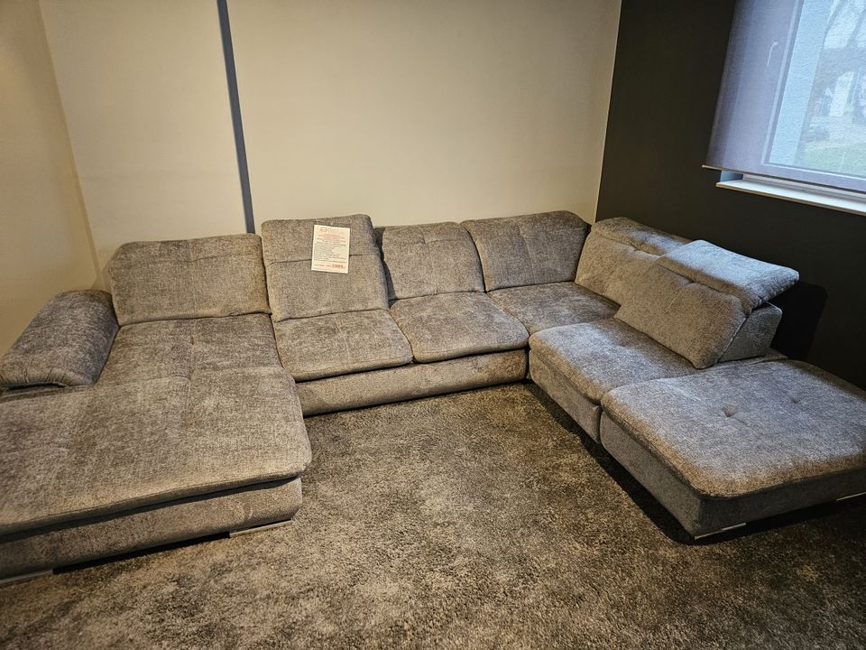 NEU XXL Wohnlandschaft Couch Bettfunktion + Kasten grau rechts li in Bocholt