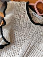 Zara Top Häkeltop Boho Festival Blogger beige schwarz L Dithmarschen - Heide Vorschau