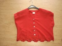 ღ♥ luftig dünne kurze Sommer Bluse Weste S M 38 40 ♥ rot Spitze Brandenburg - Lübben Vorschau