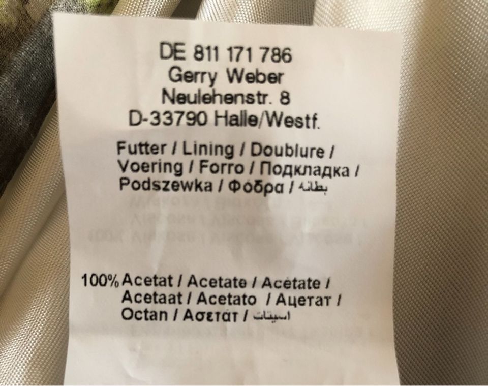 Gerry Weber Rock Chiffon gefüttert Gr. 42 Lila Schwarz Grün Midi in Duderstadt