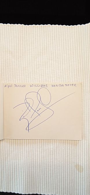 Nigel Mansell Signatur Unterschrift Formel 1 Niederlande GP 1985 in Aachen