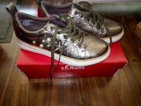 S.Oliver Sneaker gunmetal metallic Perlen Gr.39 Softfoam neuw Harburg - Hamburg Hausbruch Vorschau