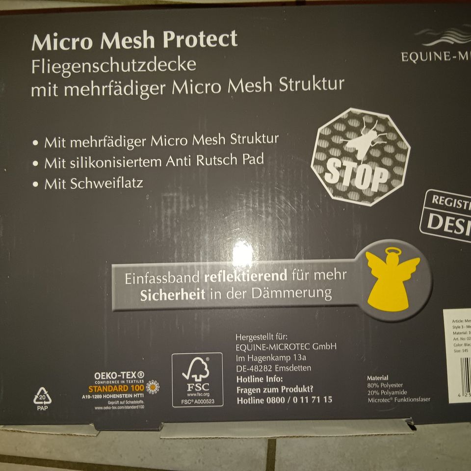 Fliegendecke Micro Mesh Protect 135 cm MIT Bauchgurten !!! in Gusterath