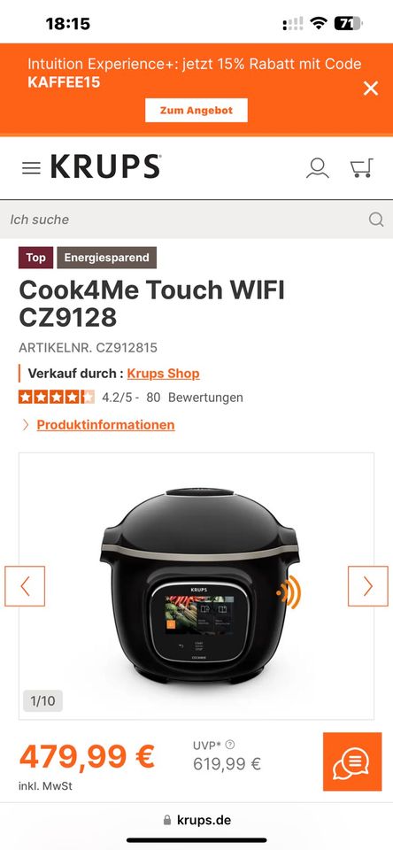 Krups Cook4me Touch Wifi in Lahr (Schwarzwald)