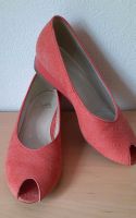 Vintage Pumps Peep Toes Apricot Lachs Leder 38 G Schleswig-Holstein - Bargteheide Vorschau