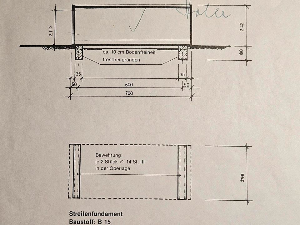 3x7m Stahlbeton-Fertiggarage + optional Carport in Stapelfeld