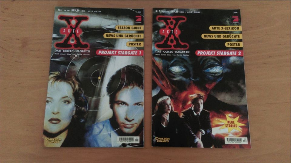 Akte X Comic - Magazin Nr. 1 und Nr. 2 Projekt Stargate in Erfurt