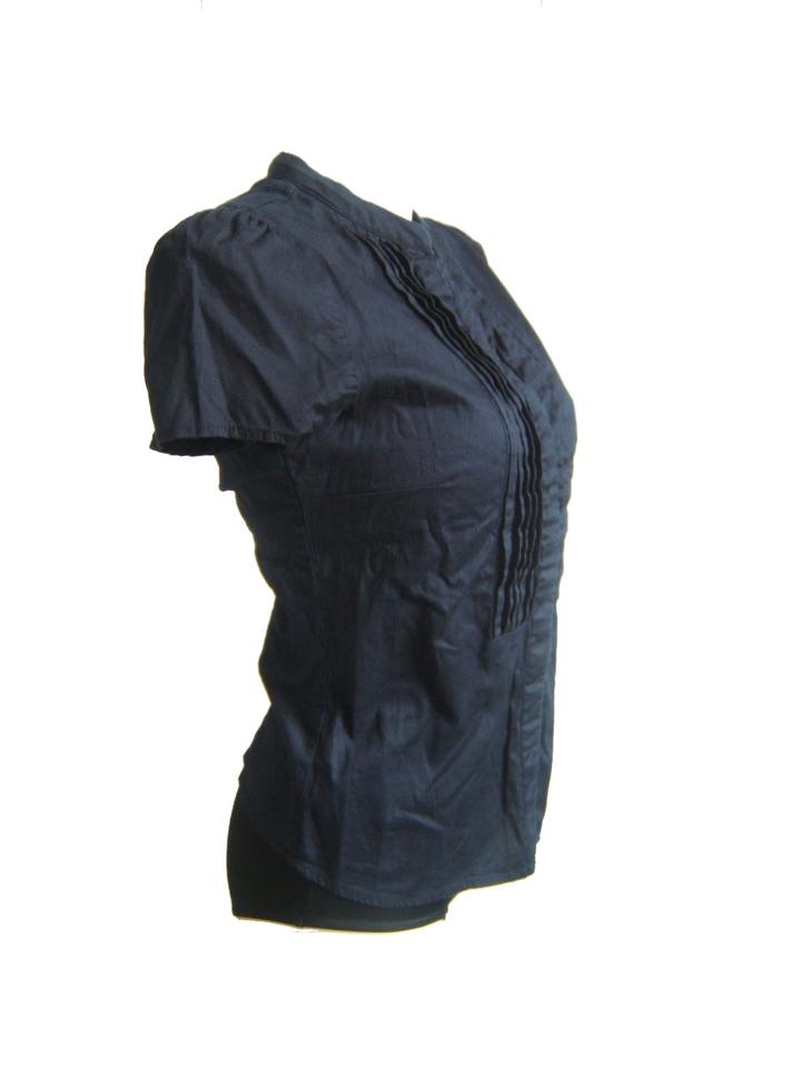Vintage Shirt Bluse längsmusterung Puffärmel Gr 36 blau in Hannover