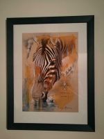 Zebra Bild mit blauen Rahmen 34 x 44 cm Dresden - Blasewitz Vorschau