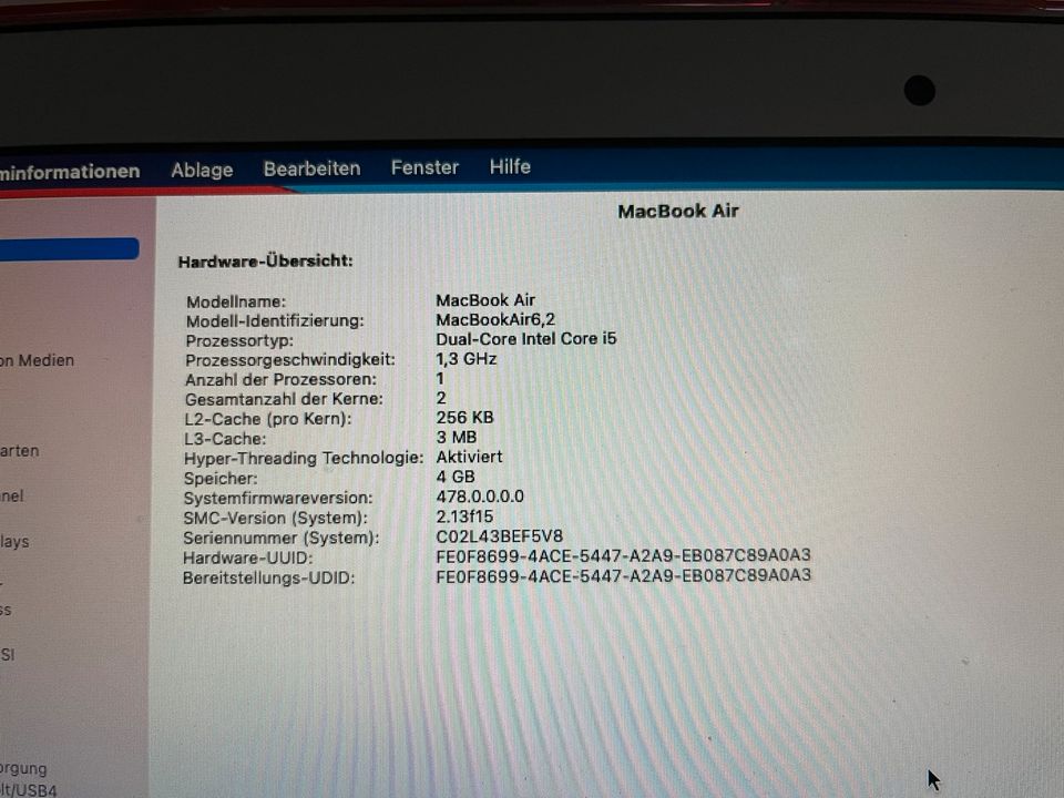 Macbook Air 13 Mitte 2013 in Engelskirchen
