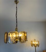 Lampe gold-farbig mit Glasmuster Bayern - Bayreuth Vorschau