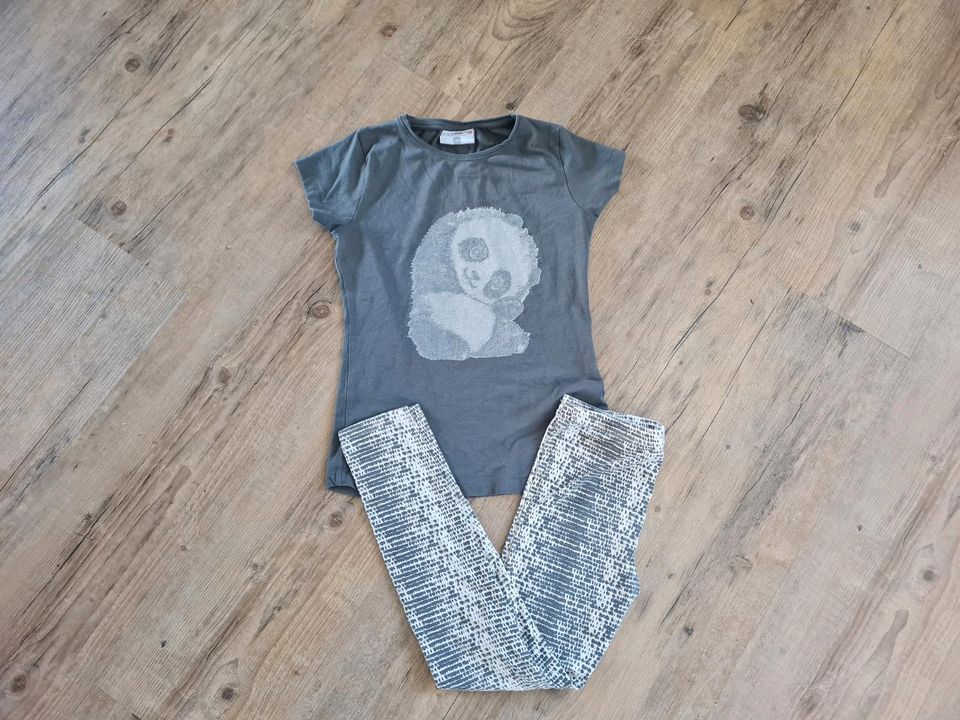 Set Mädchen Leggings T-Shirt Panda in 140 in Weissach im Tal