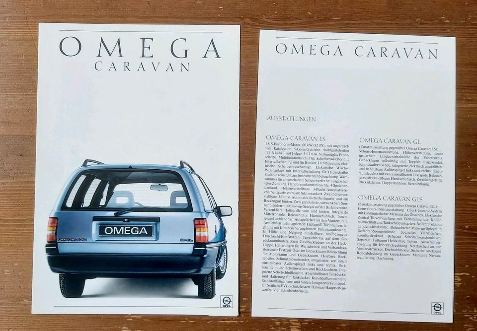 Prospekt Opel Omega A Caravan 1986 + Technik in Hannover