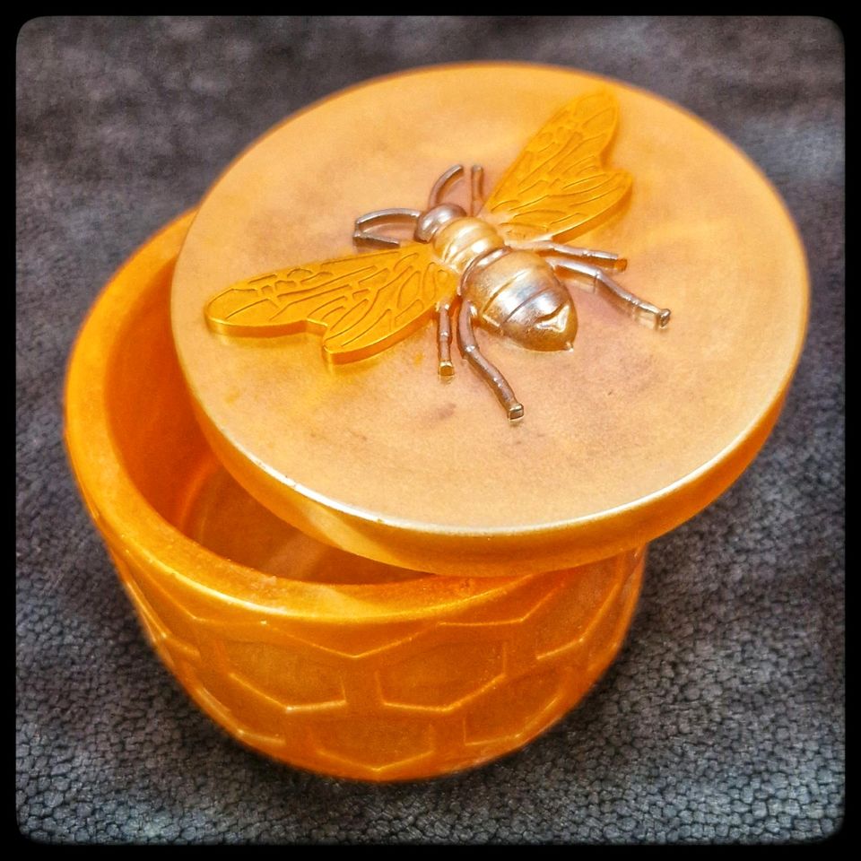 ✅️ Box mit Deckel 9€*VB ☆ Biene Wabe Schale Orange handmade in Wardenburg