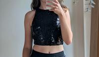 H&M Pailletten-Top Damen Größe XS Bayern - Pliening Vorschau