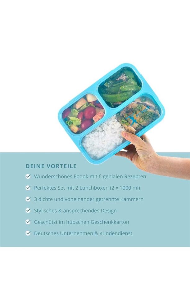 Brotdose Frühstücksdose Lunchbox Fitprep 3 Fächer in Oer-Erkenschwick