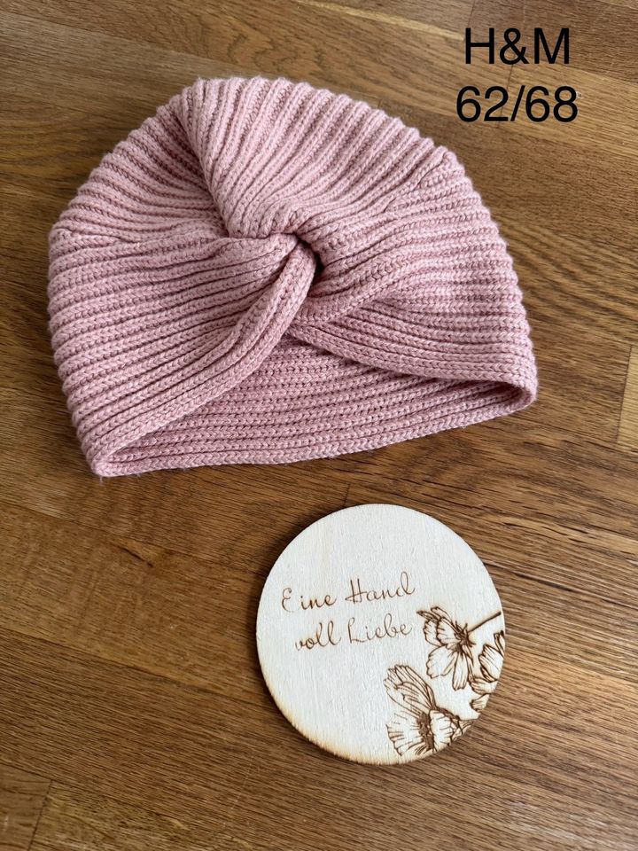 H&M Baby Mädchen Strick Mütze Turban knoten rosa 62/68 wie NEU in Albstadt