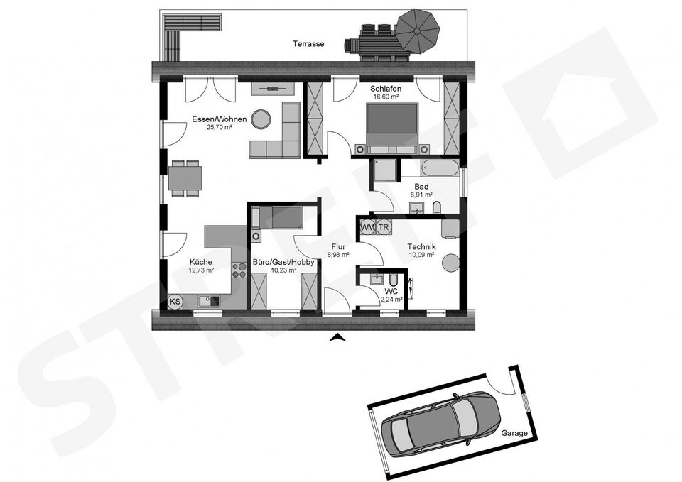 **Wir bauen für Sie auf Ihrem Grundstück**95 Jahre STREIF-Jubiläumshaus Bungalow!** in Bingen