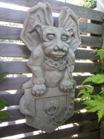 Gollum Gargoyle Kettenhund Wandbild Wandhänger Gesicht Steinbild Bayern - Mauern Vorschau