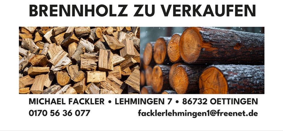 Brennholz ofenfertig / getrocknet oder Stammware zu verkaufen in Oettingen in Bayern