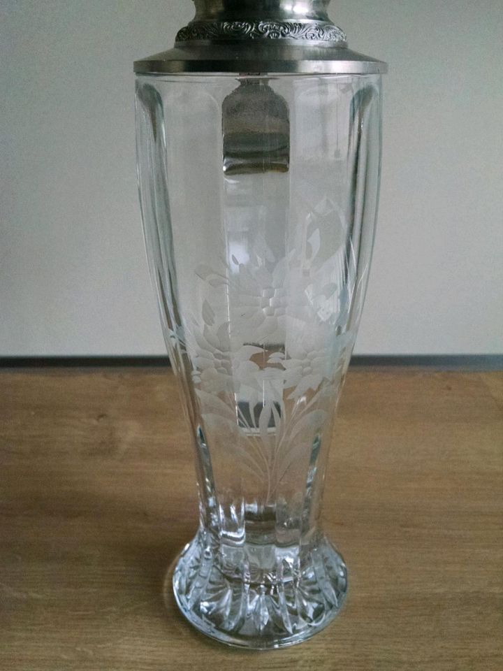 Neuer Krug Glas mit Deckel Engelszinn Zinn in Neustadt an der Aisch