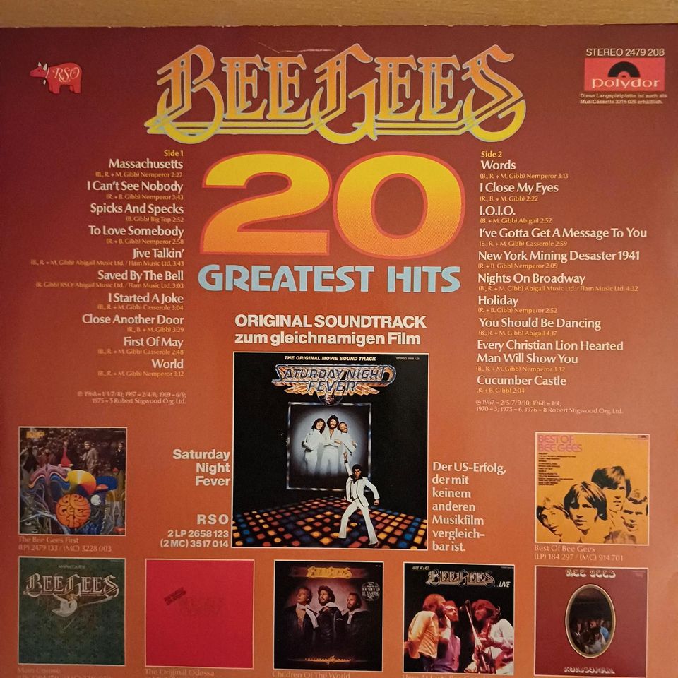 Vinyl LP Bee Gees '20 greatest hits' in Berlin