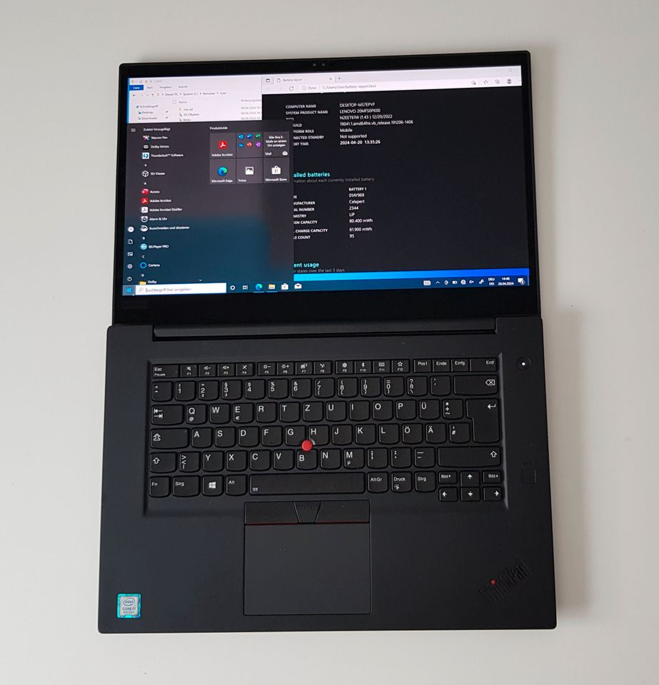 Lenovo Thinkpad X1 Extreme i7-8750H Nvidia GTX1050 Touch 32GB in Bad Homburg