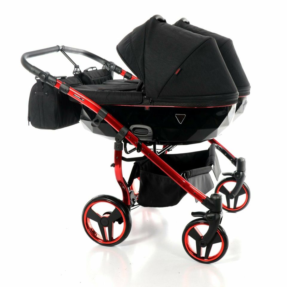 Kombi Kinderwagen Buggy Junama Duo Individual Schwarz Rot 3in1 in Leipzig