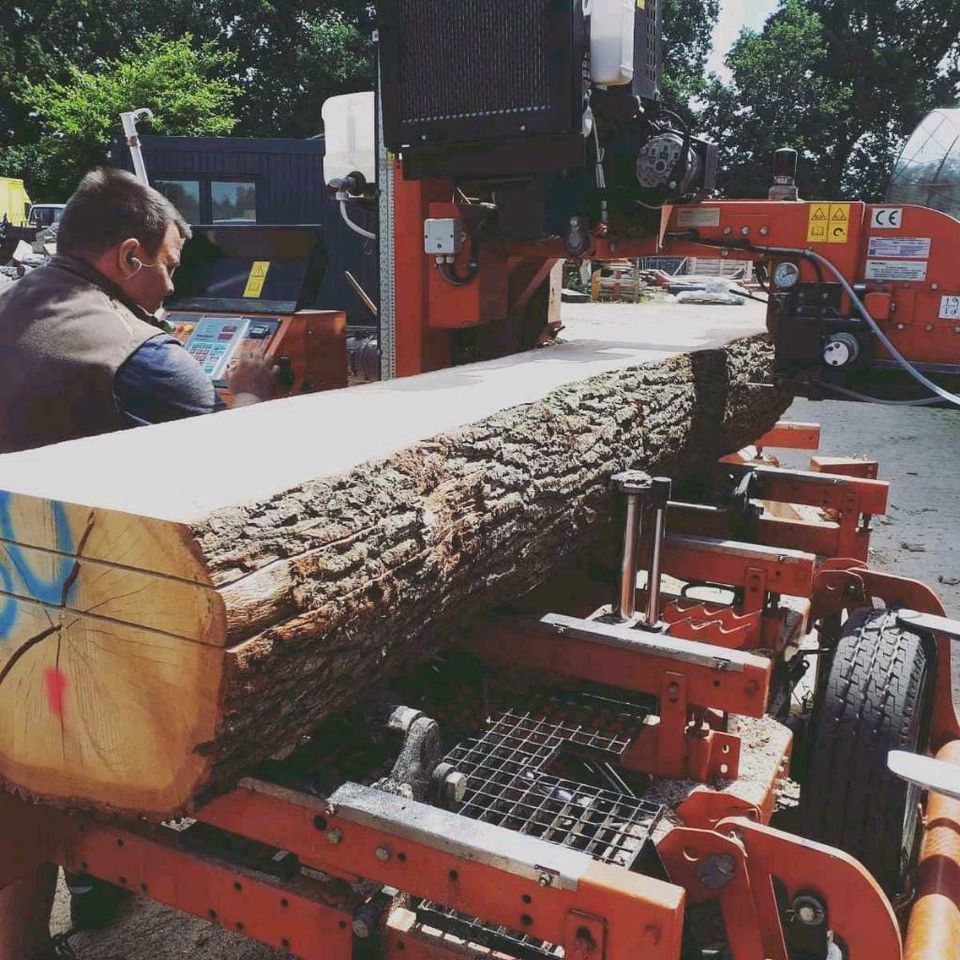 Mobiles Sägewerk Wood-Mizer Lohnschnitt Bretter Bohlen Kanthölzer in Kutenholz