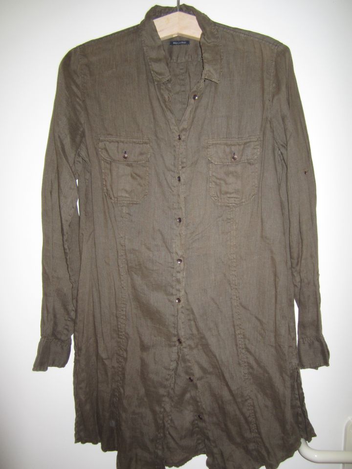 Marc O`Polo Long Bluse Tunika Hemd Leinen Gr.40/ 42 khaki in Hannover