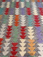 Afghan Kelim 200x103 Kilim Teppich Orient flachgewebt grau geo Berlin - Wilmersdorf Vorschau