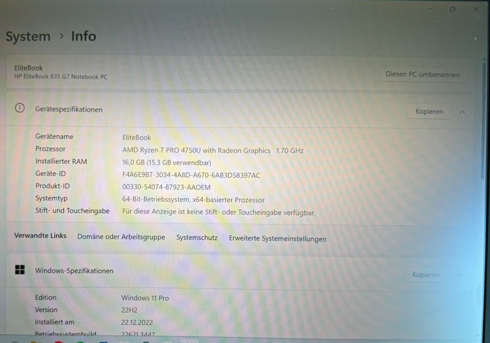 HP EliteBook 835 G7 13,3 Zoll in München