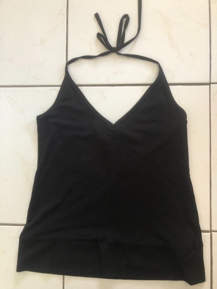 Top Trägershirt Neckholdertop H&M schwarz in Estenfeld