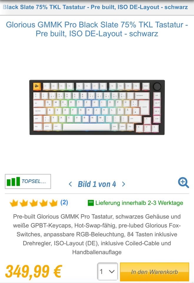 GMMK PRO Gaming Keyboard- OVP & Steelseries PrismCaps in Hamburg