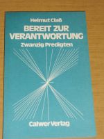 Buch: Bereit zur Verantwortung, Zwanzig Predigten Nordrhein-Westfalen - Remscheid Vorschau