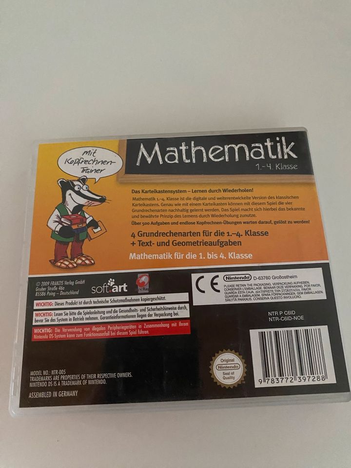Nintendo Ds Mathematik Training 1-4 Klasse in Wörrstadt