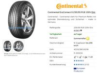 4 NEUE Sommerreifen: Conti EcoContact 235/55 R18 100V Kr. Altötting - Neuötting Vorschau