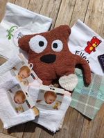 Geschenk Geburt Baby Waschlappen mit Namen bestickt Set 4 Stück Baden-Württemberg - Weinstadt Vorschau