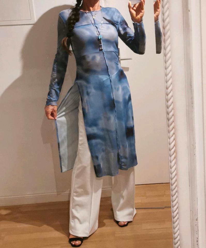 Tunika Kleid Mesh gr. Sarong cover blau Strandkleid in Hamburg