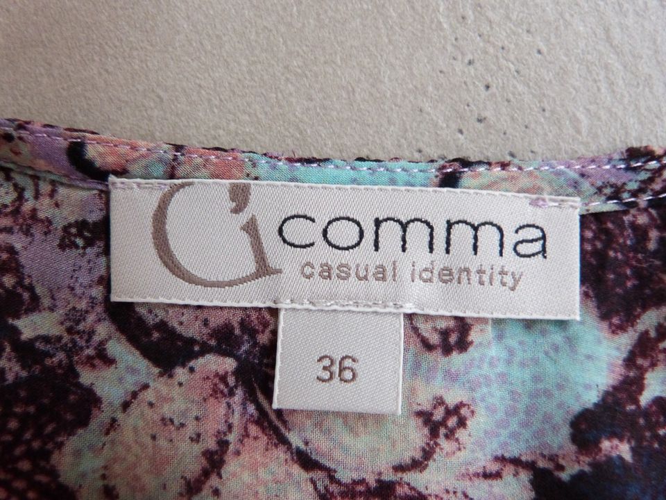 COMMA Chiffon-Bluse/ Tunika, Kurzarm, Türkis-Bunt, Gr. 36 NEU in Büchlberg