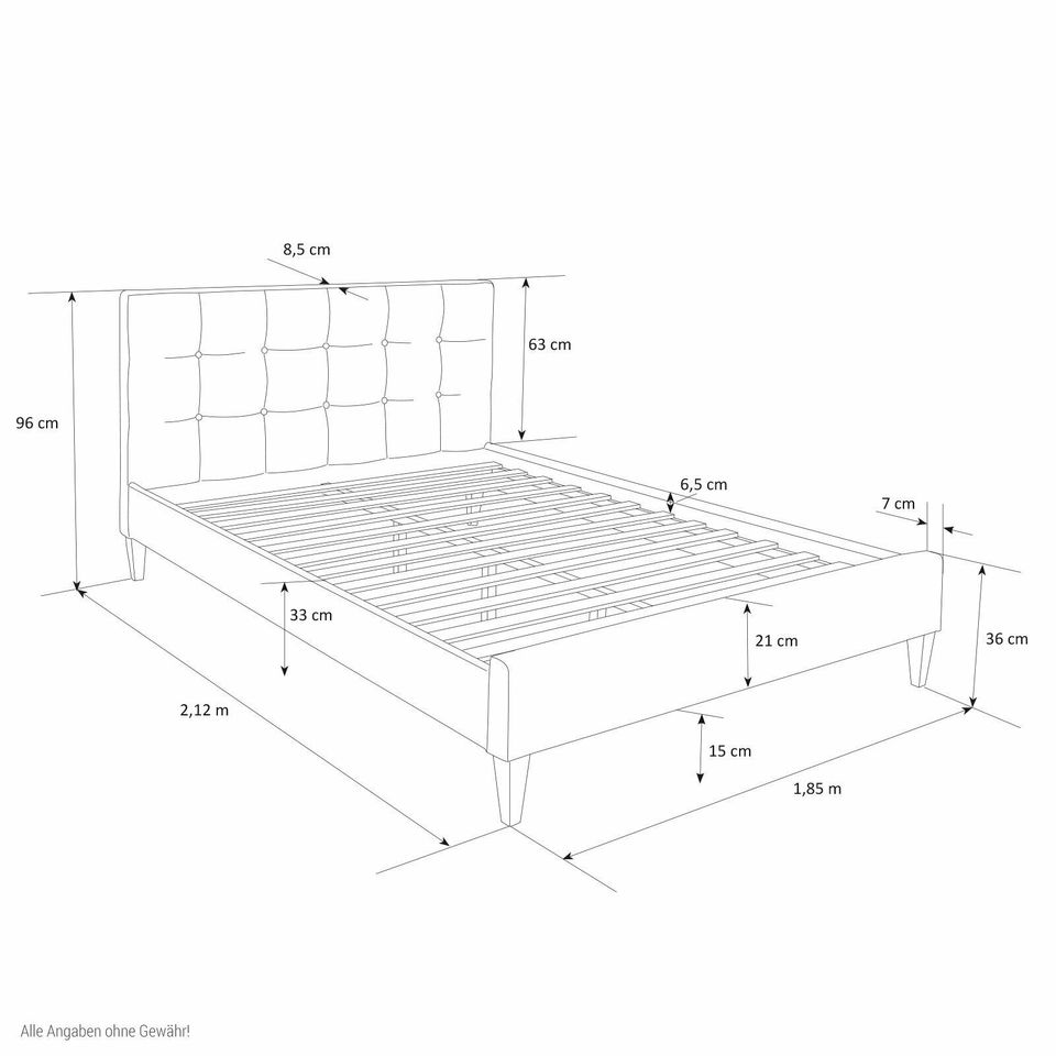 Polsterbett Doppelbett 180x200 cm Stoffbett Bettgestell VB270€* in Magdeburg