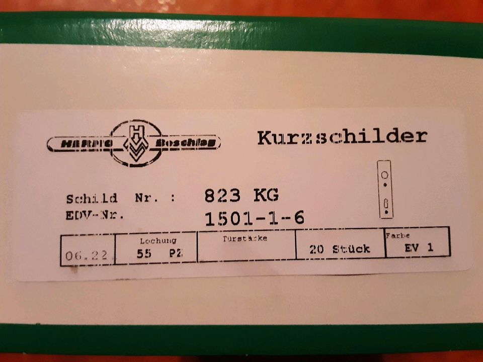 Kurzschild Garnituren für Kastenschlösser in Ortrand