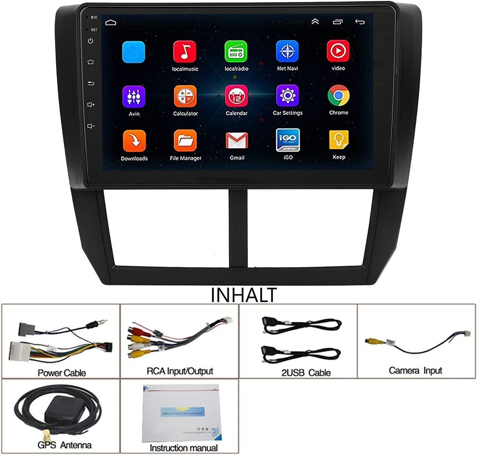 Neu 9 Zoll Android 13 Autoradio GPS Navi Für Subaru Forester / impreza 2007-2013 Carplay 4GB RAM 64GB ROM RDS Octa-Core in Dortmund